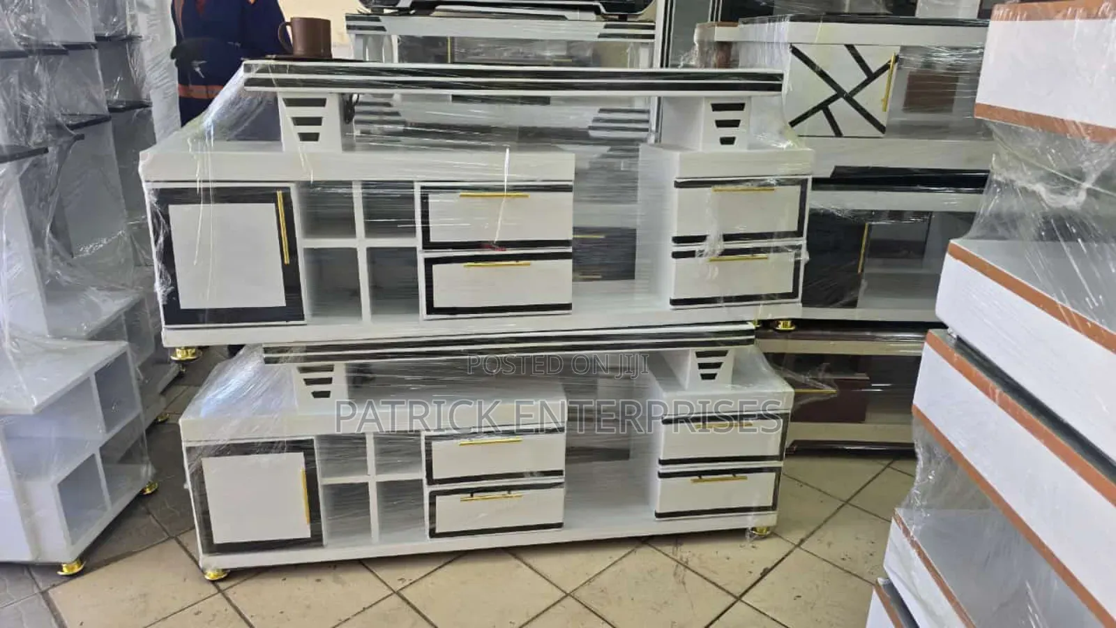 Modern Wooden TV Stand With LED Lights