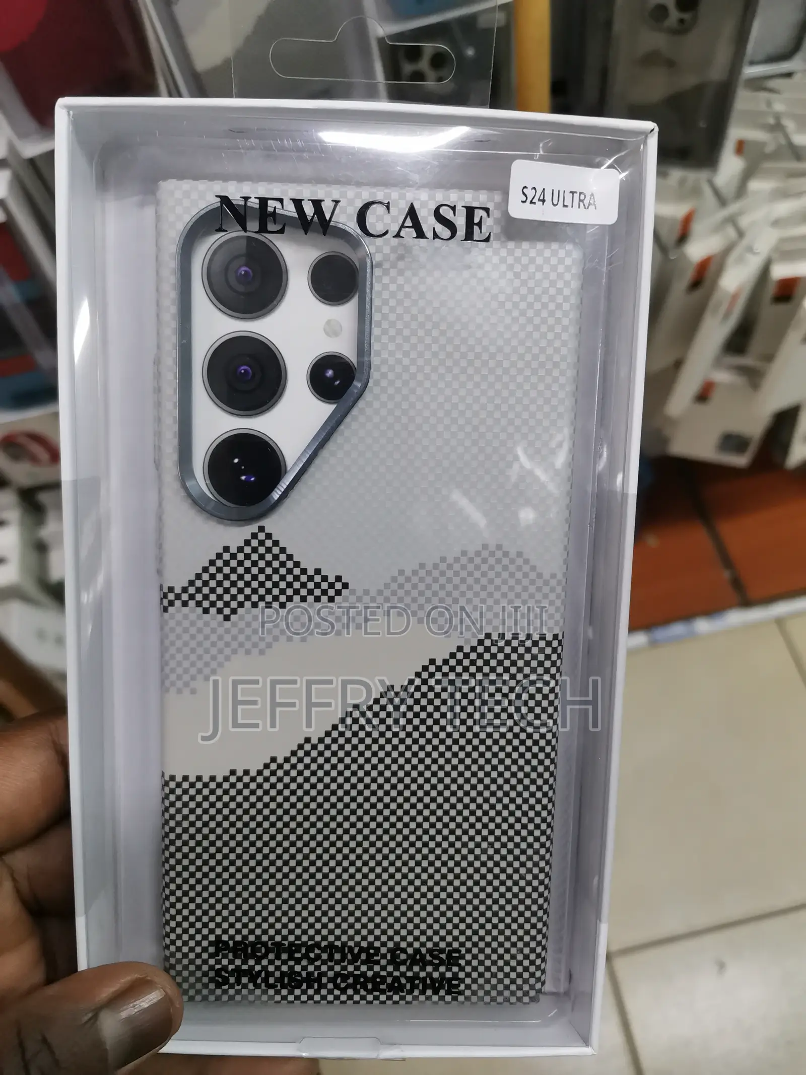 Carbon Fiber Case for Samsung Galaxy S24 Ultra -Gray Pattern