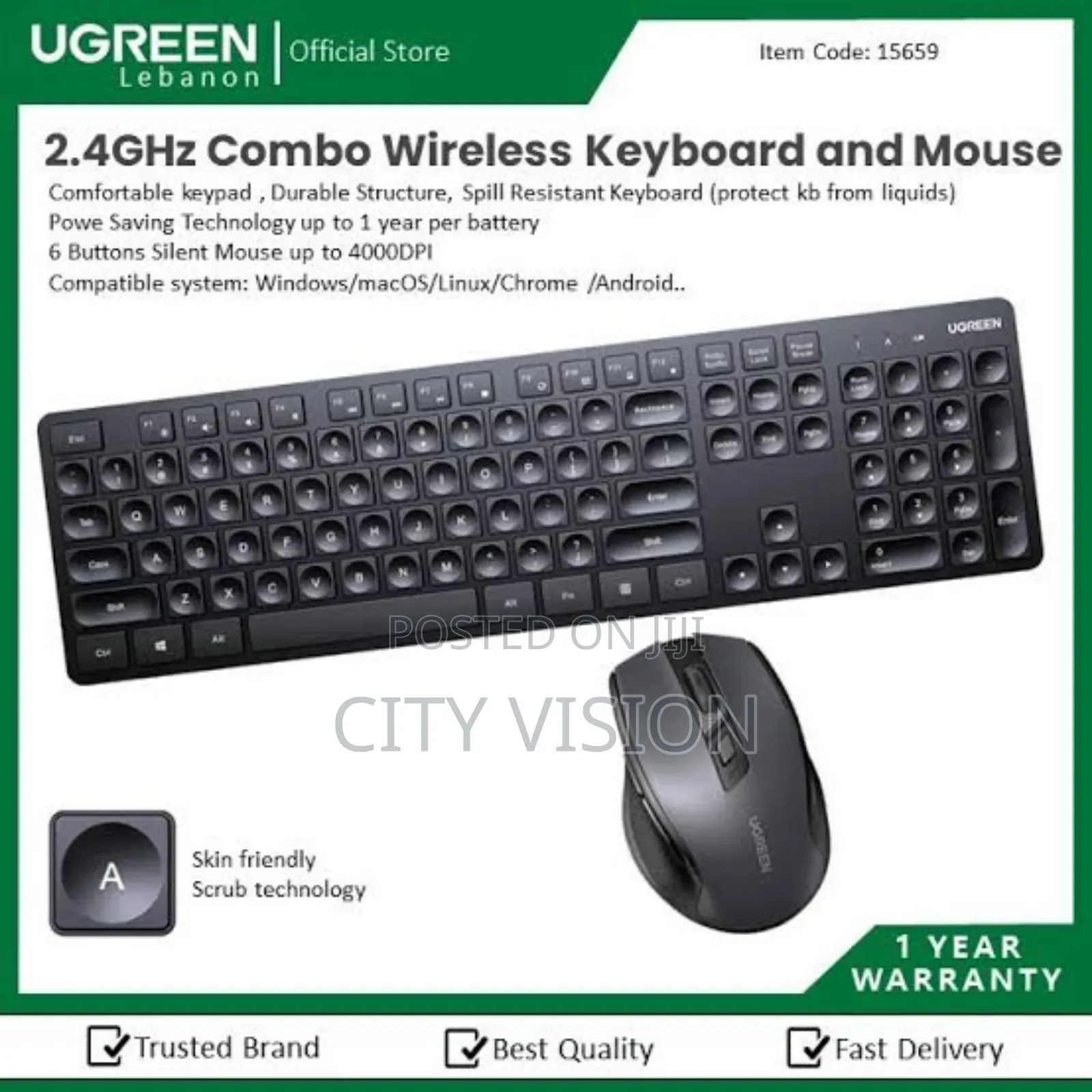 Ugreen Wireless Keyboard and Mouse Combo US MK006