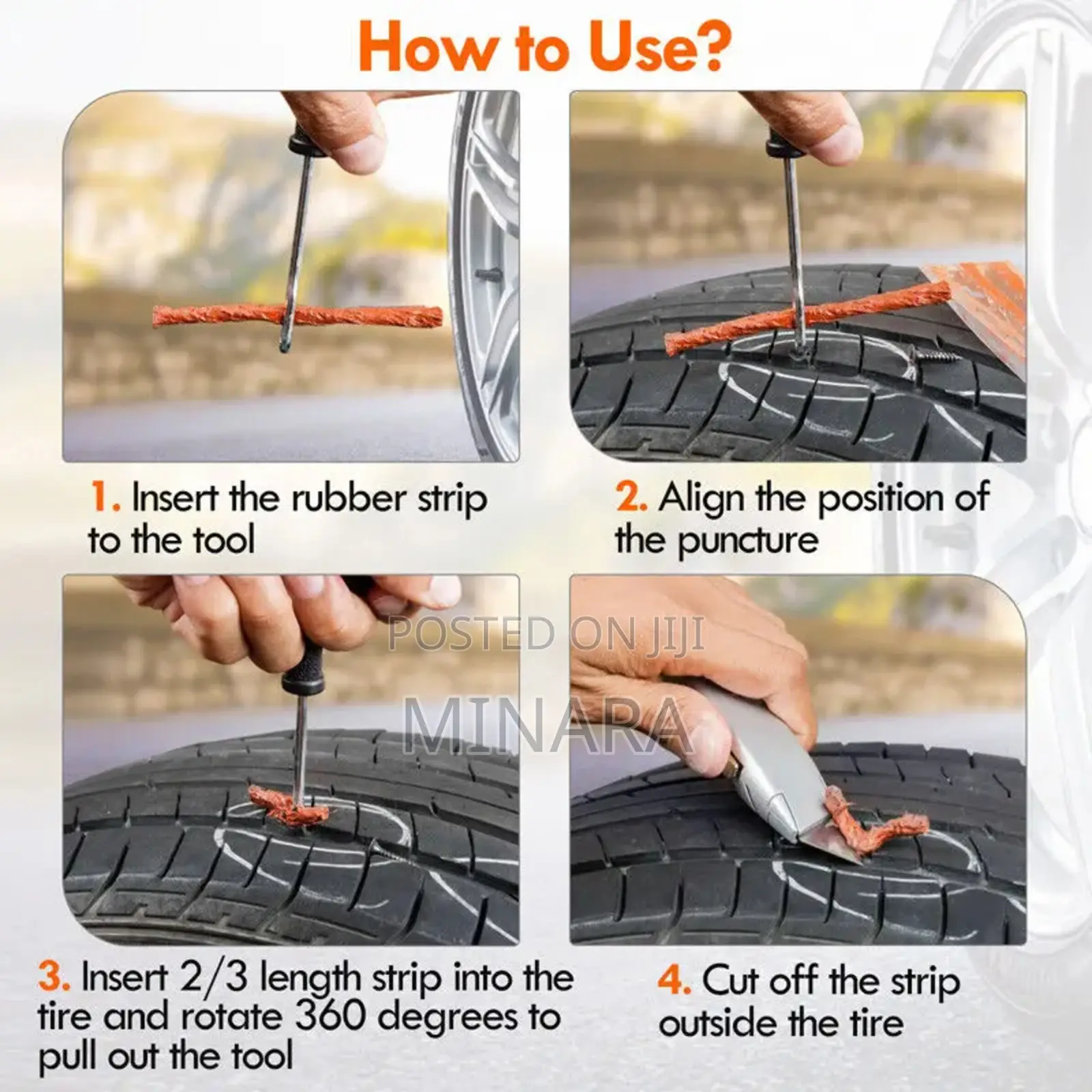 60 Pcs, Tubeless Tire Repair Strips / Seals