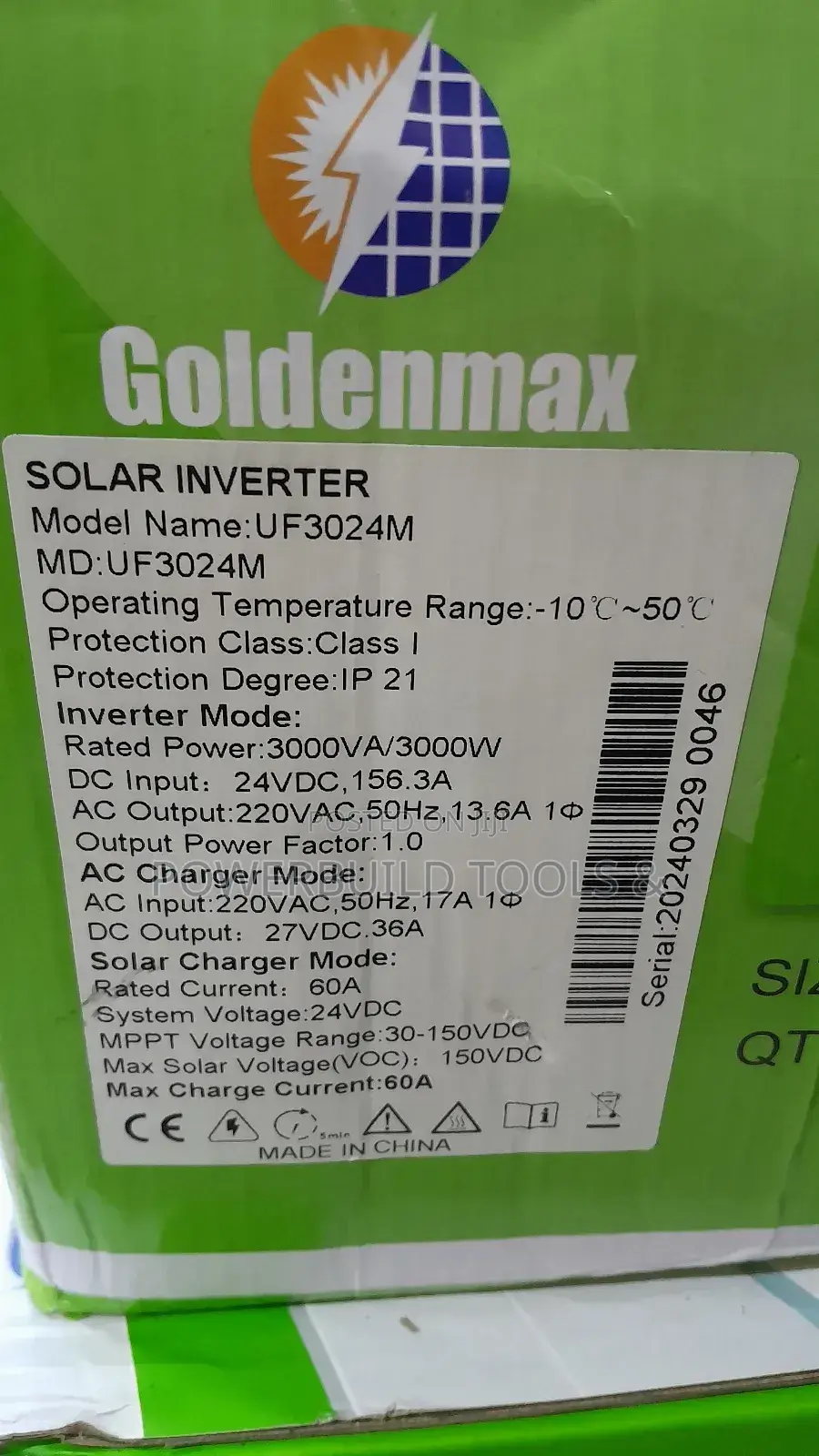 3KVA Pure Sine Wave Hybrid Inverter Golden Max Brand