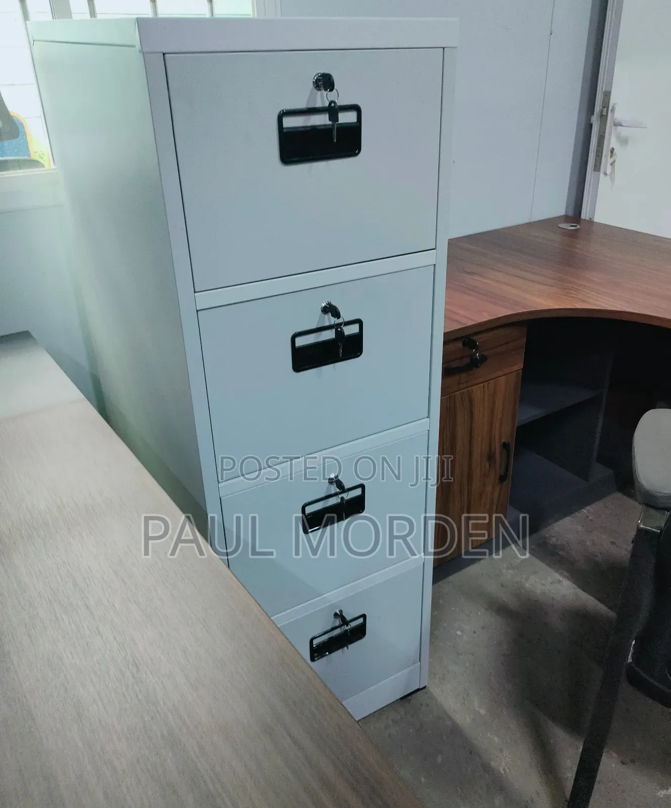 Metallic Filing Cabinet With 4_ Drawers