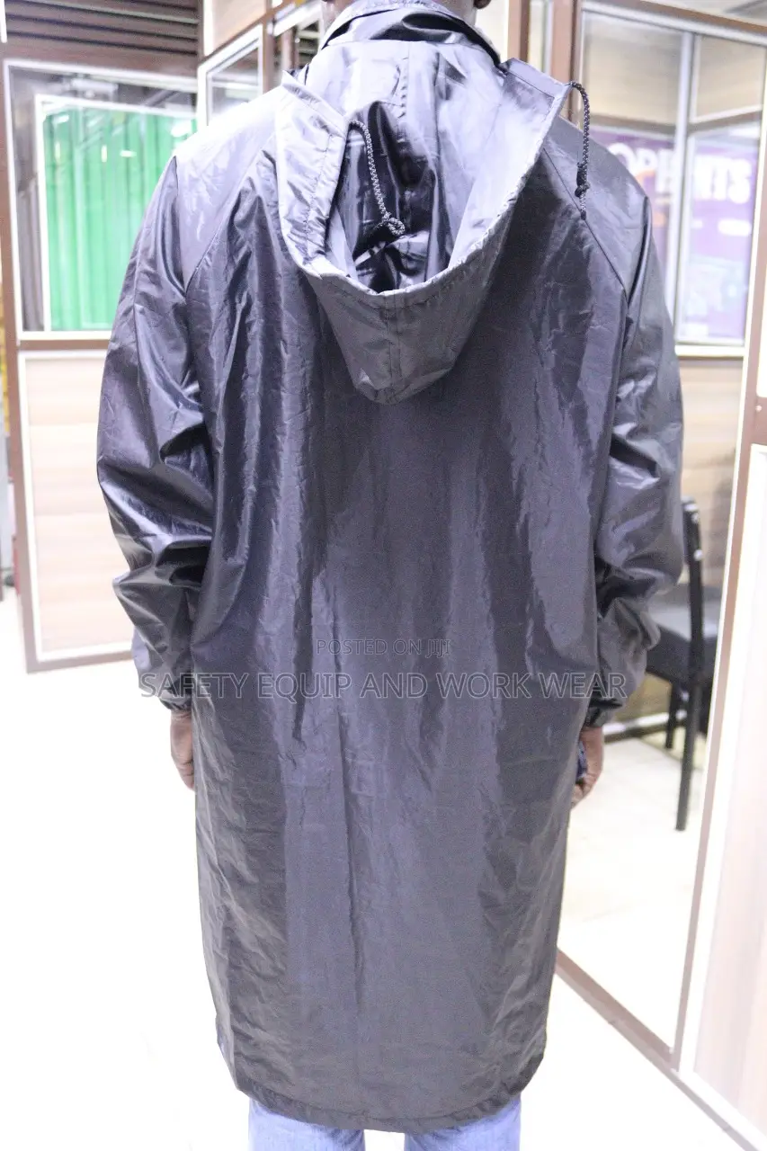 Rain Jacket Buttoned And Zipped