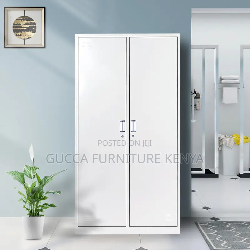 Cabinets:2-Door Metallic Rectangular Storage Cabinet