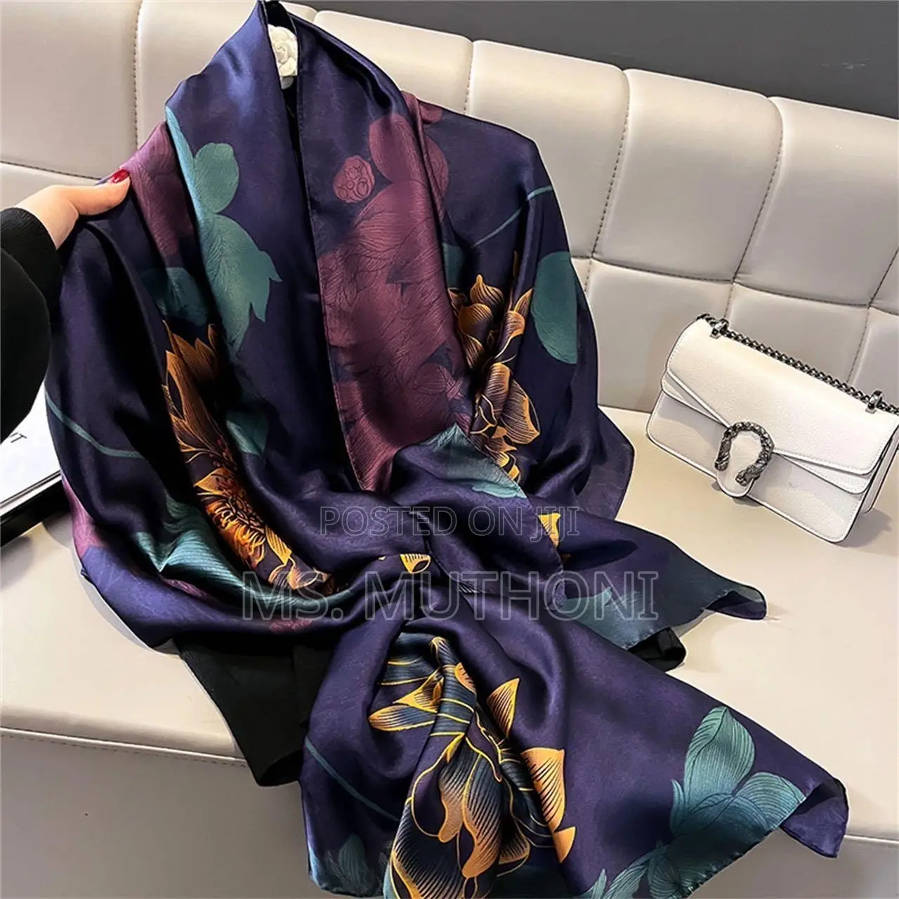 Designer Summer Ladies Luxury Floral Silk Scarves Hijabs