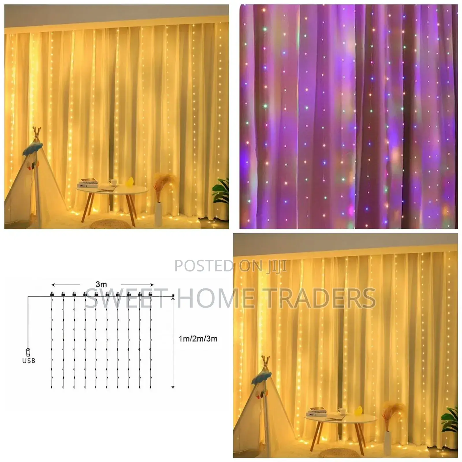 *LED Curtain Christmas Lights