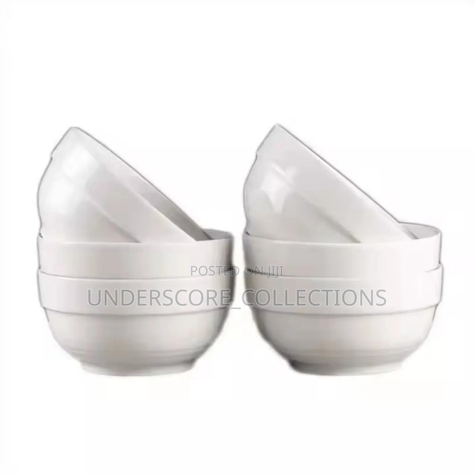 6-Piece White Ceramic Soup Bowls (6")