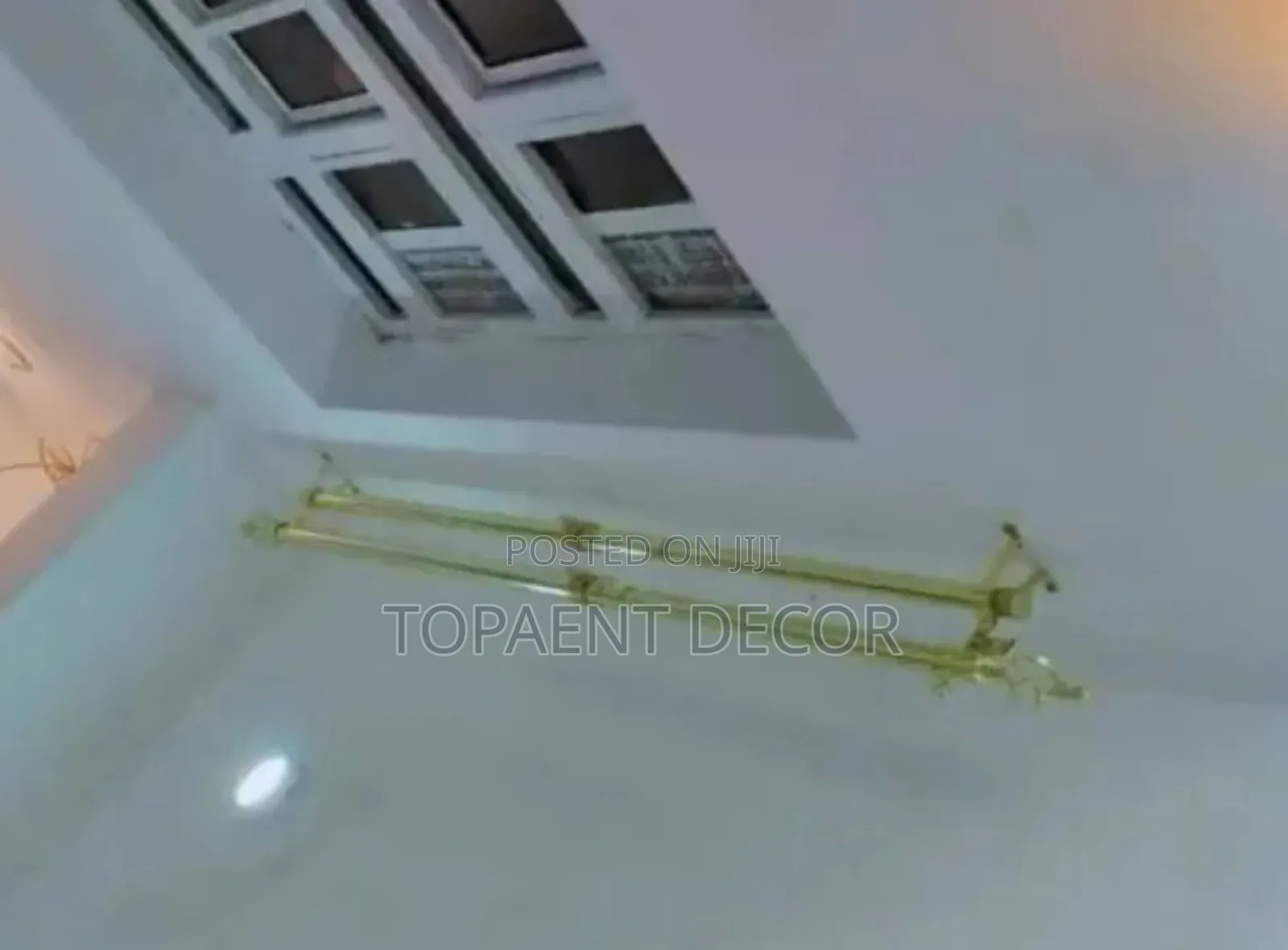 Gold 2m Double Adjustable Window and Door Curtain Rods
