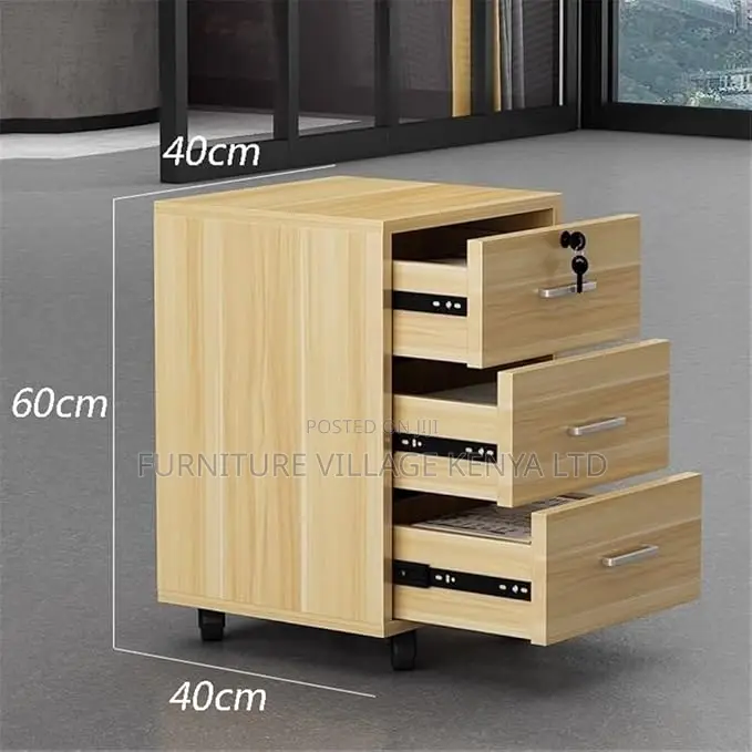 Office Cabinet :3- Drawer Wooden Filing Cabinet