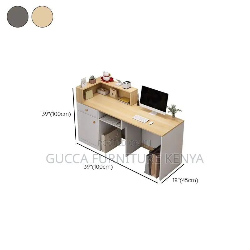 Office Furniture: Office Rectangular Wooden Reception Desk