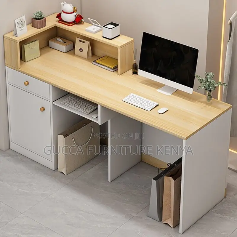 Office Furniture: Office Rectangular Wooden Reception Desk