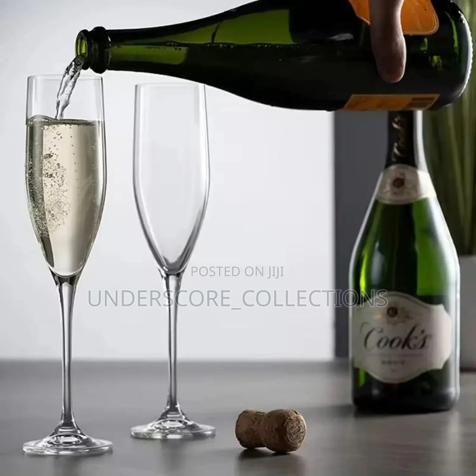 6pcs Crystal Clear Goblet Champagne Glass Capacity.