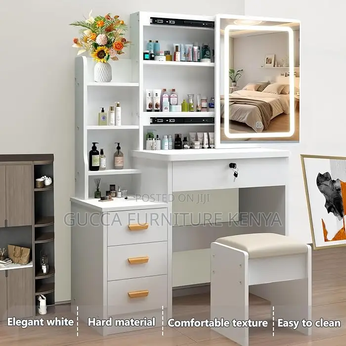 Dressers: Modern Makeup Vanity Table for Bedroom