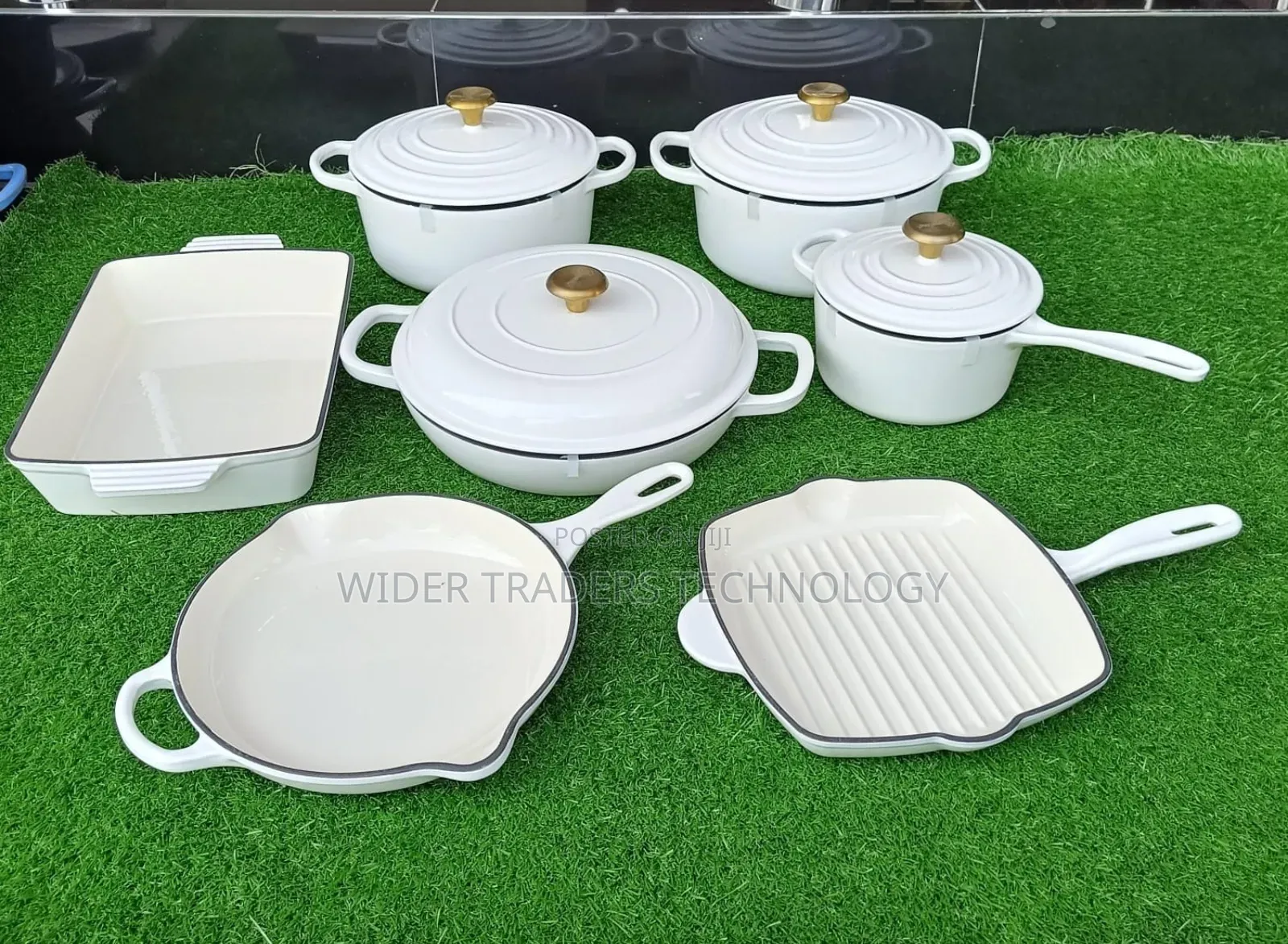Enamel Cast Iron Cooking Pots White