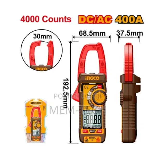 Ingco DCM62002 DC/AC Clamp Meter Counts
