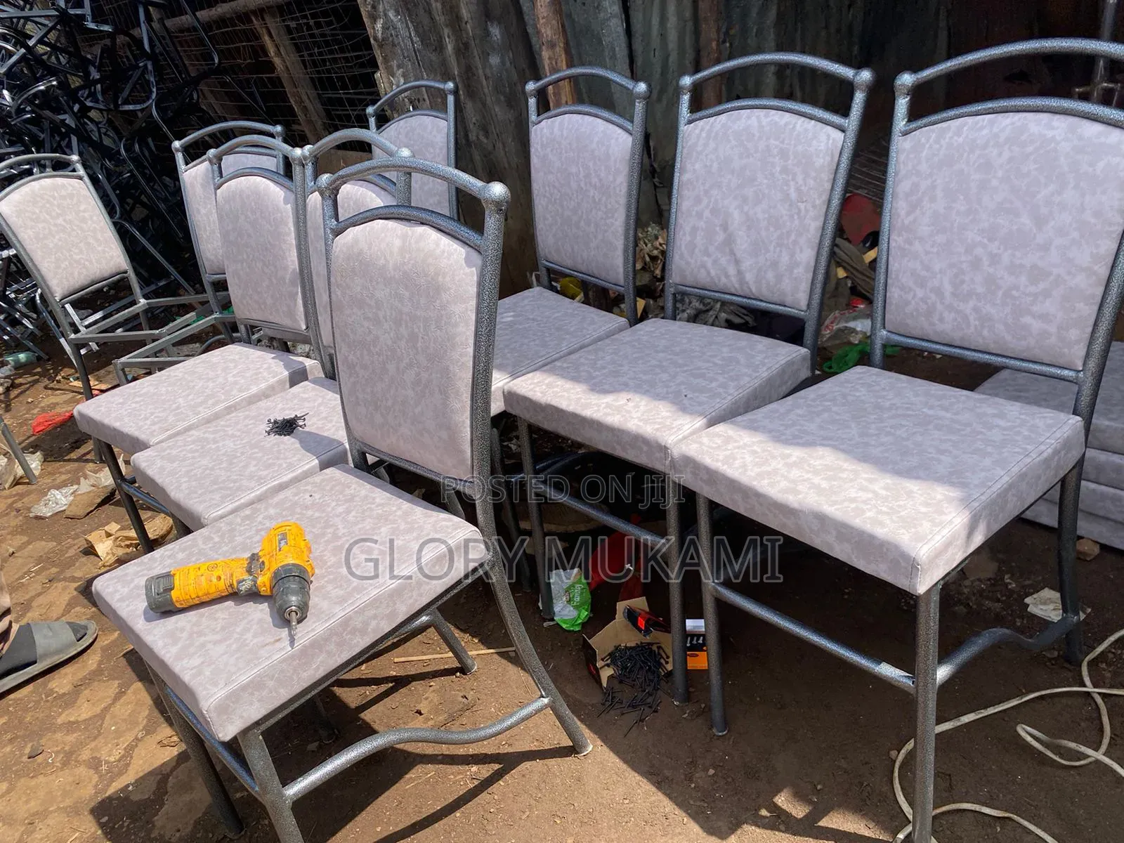Silver Coated Restaurants And Bar Balls Chairs