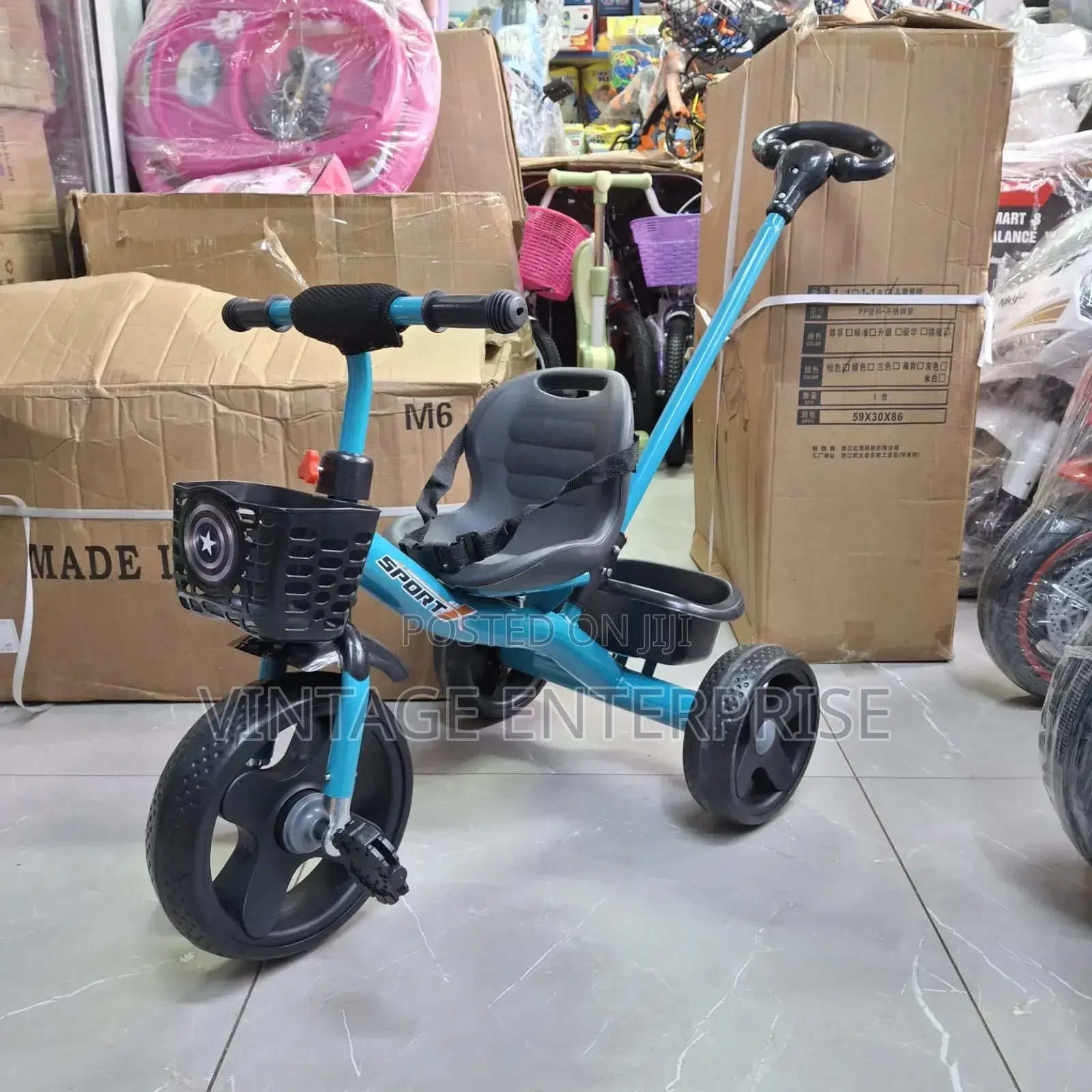 Kids Tricycle With Push Handle