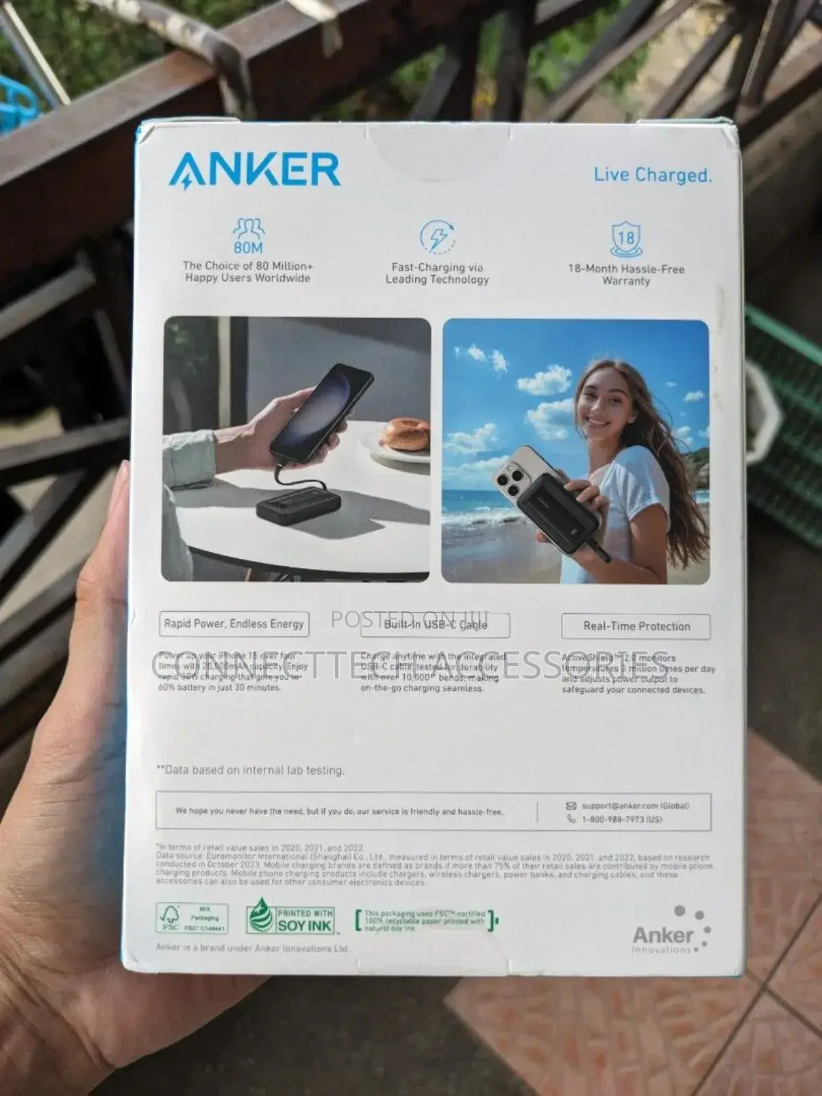 Anker Zolo 30w 10000mah Power Bank With Built-in Usb-c Cable