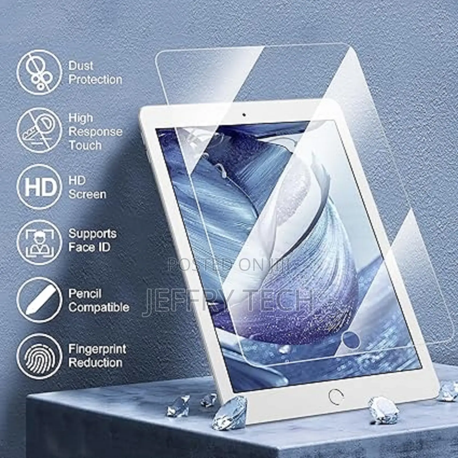 Tempered Glass Screen Protector for iPad 9.7 Anti Scratch