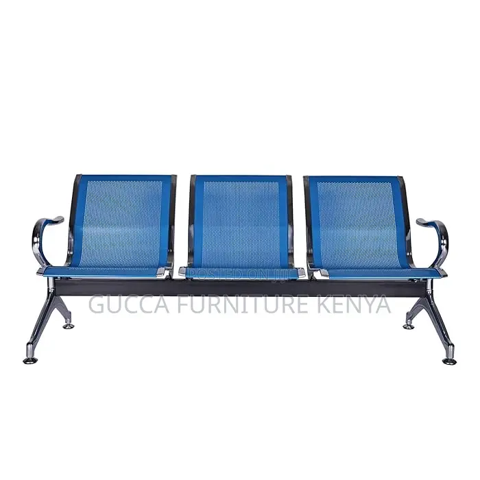 Benches: Blue Steel 3-Seater Conference Room Bench