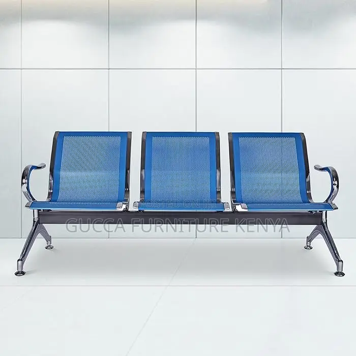 Benches: Blue Steel 3-Seater Conference Room Bench