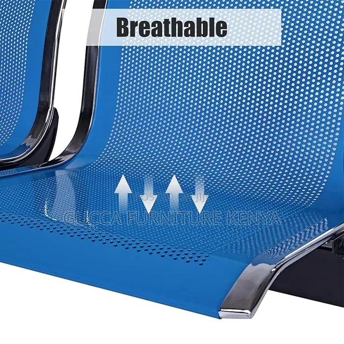 Benches: Blue Steel 3-Seater Conference Room Bench