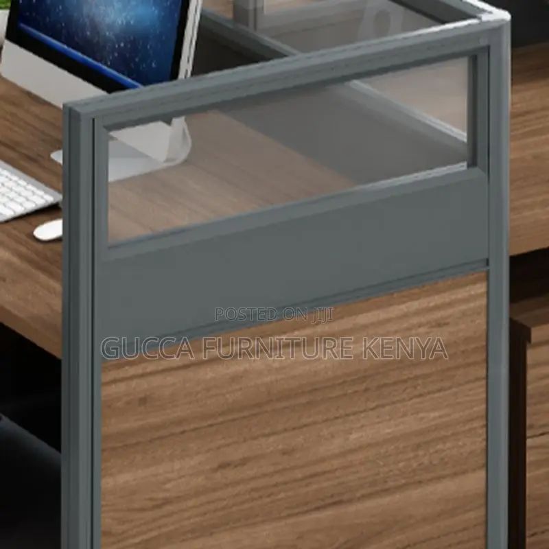 Workstation:4-Seater Office Brown Workstation