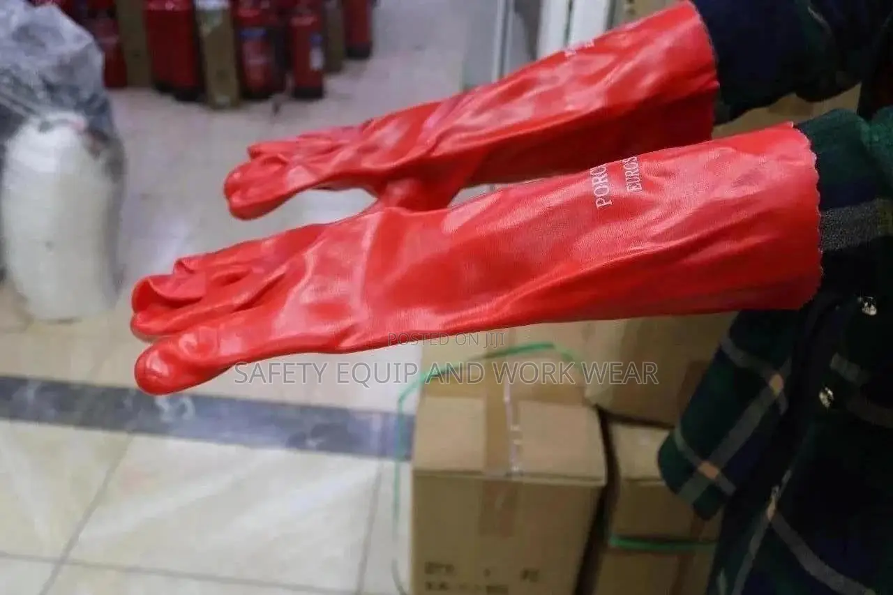 PVC Rubber Gloves(Red)