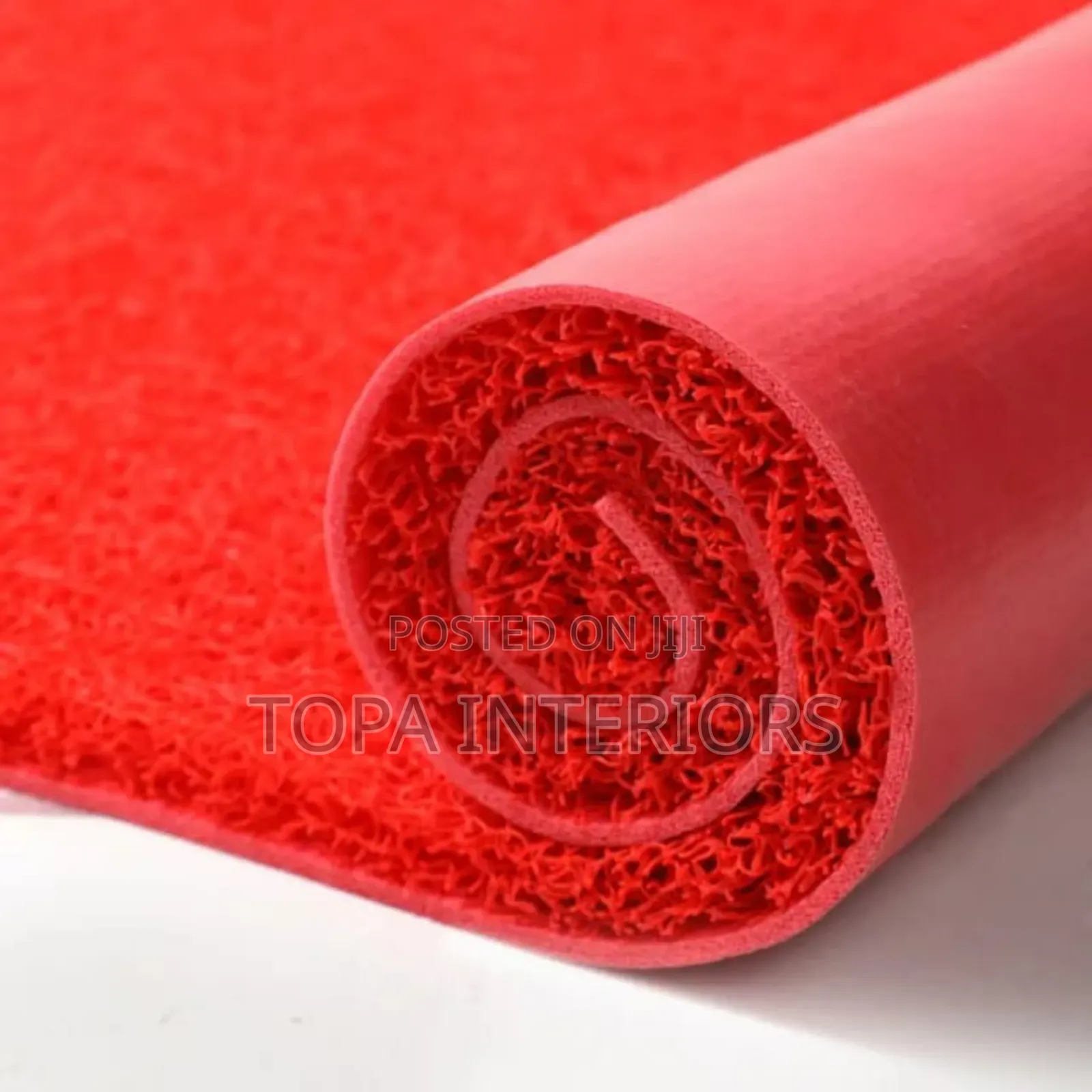 Red Car Mats and Walkway Water Resistant PVC Antislip Rugs
