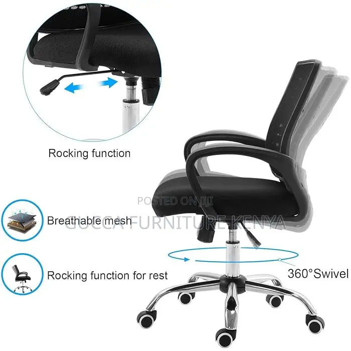 Office Chairs: Executive Mesh Rolling Swivel Task Chair