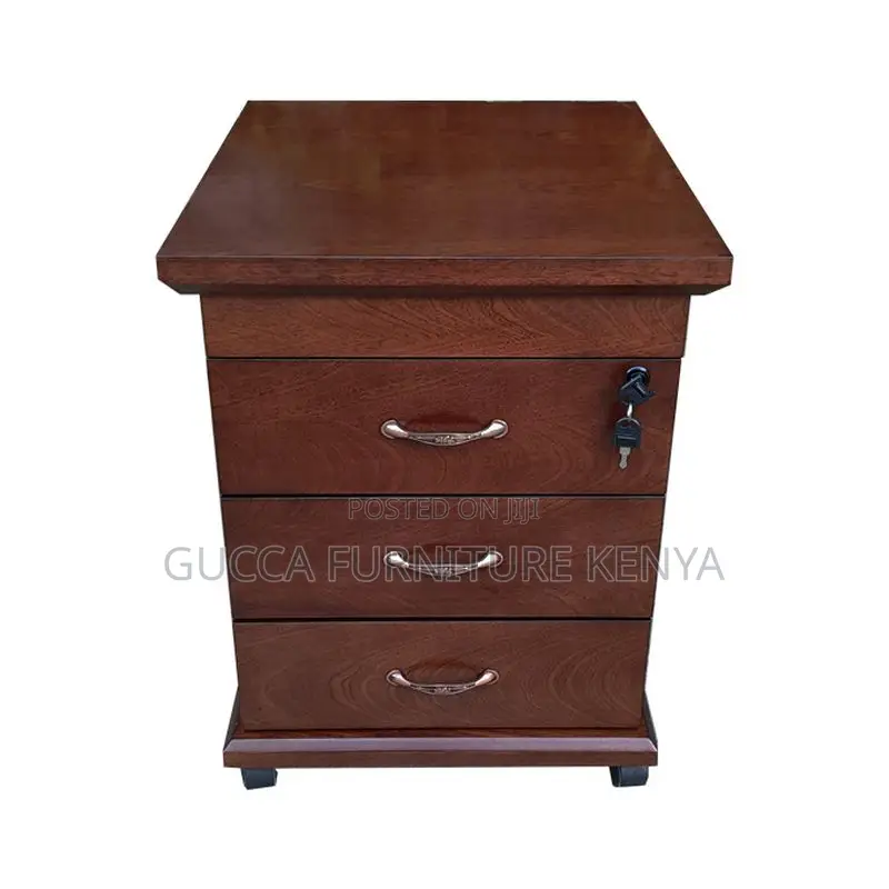 Cabinets:3-Drawer Simple Style Lockable Mobile Pedestal