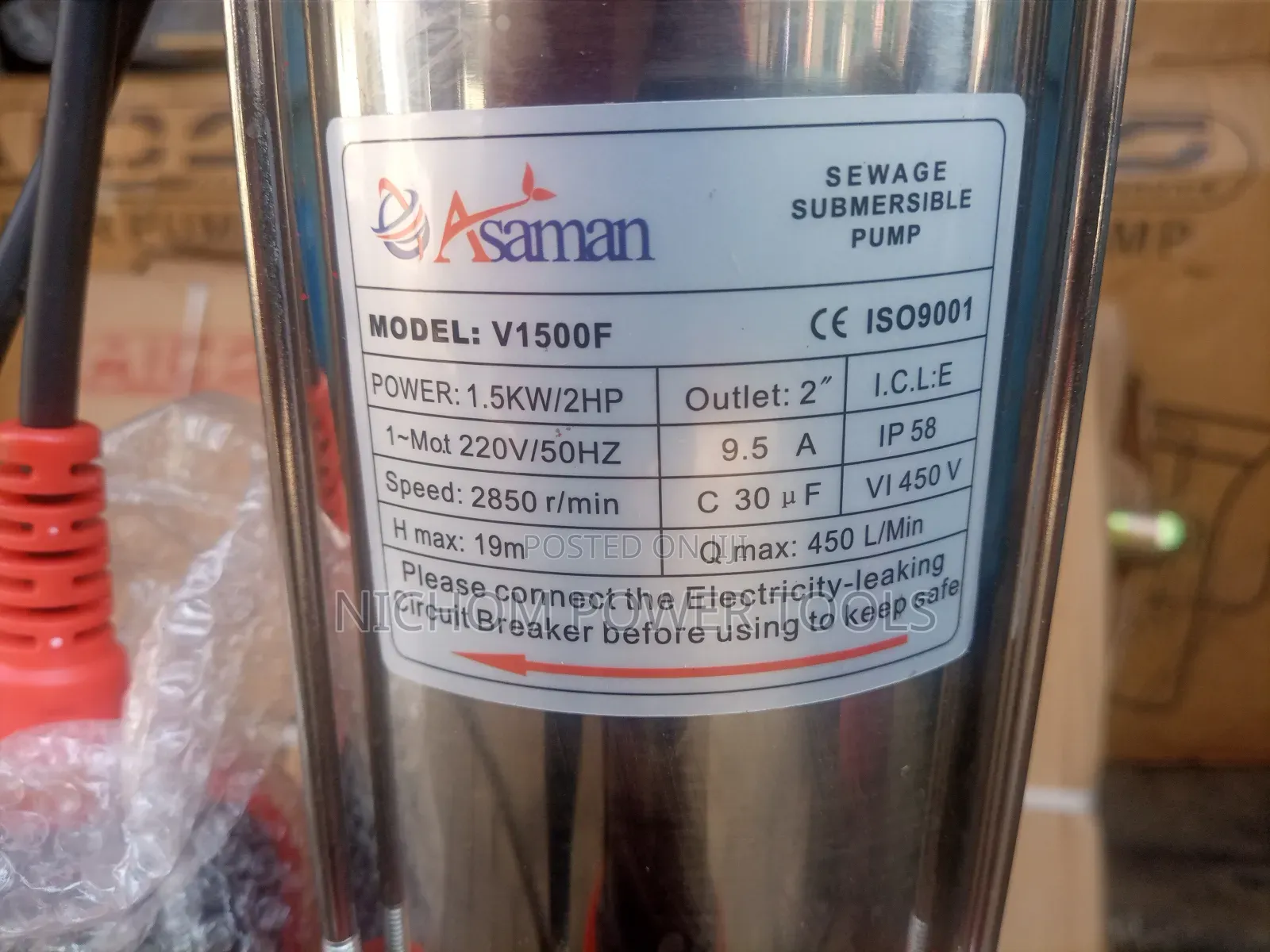 Asman 2hp Sewage Pump/Sewage Submersible Pump