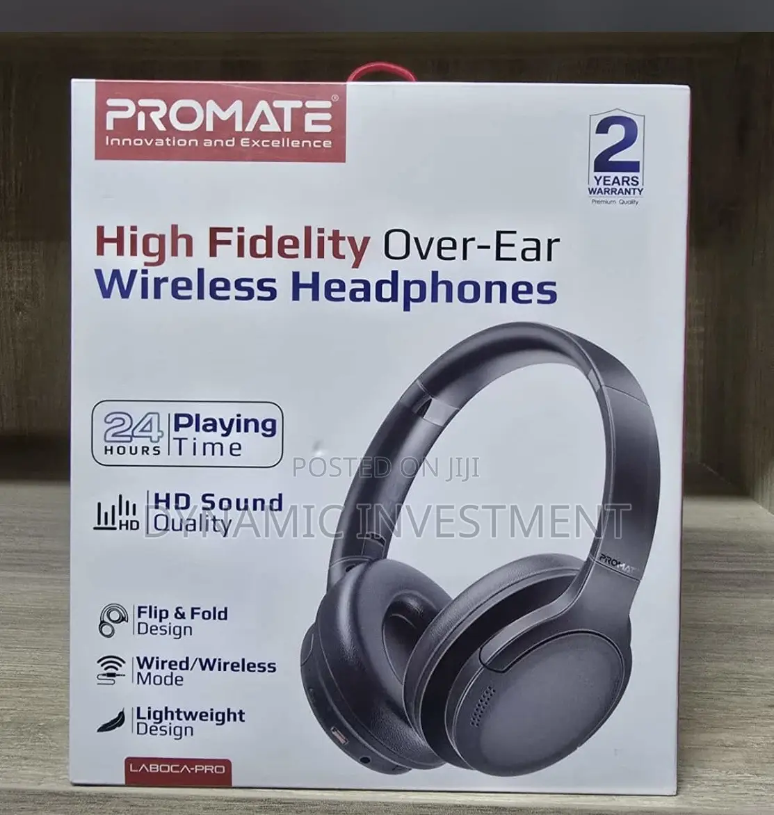 Promate High Fidelity Over-Ear Wireless Headphones-Laboca