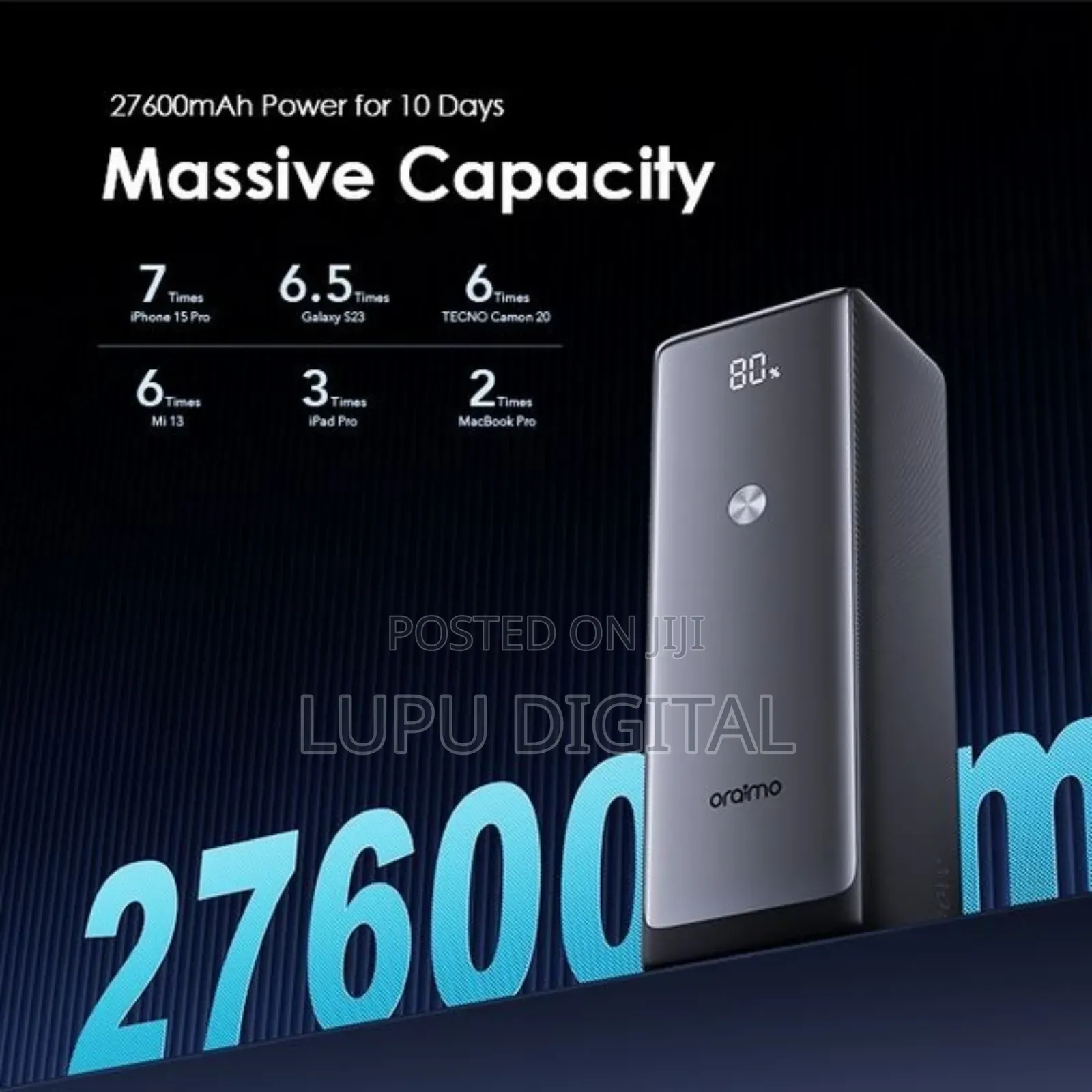 Oraimo Powerjet 27,600mah *130W* Ultra Fast Power Bank