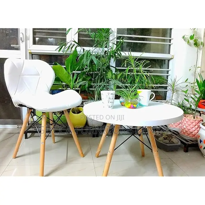 Home Chairs: Faux Leather White Eames Dining Chair