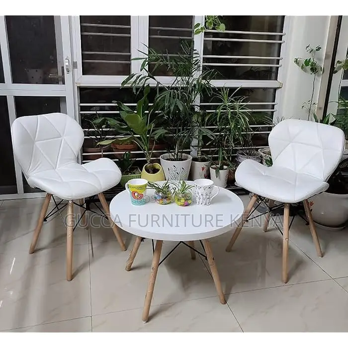 Home Chairs: Faux Leather White Eames Dining Chair
