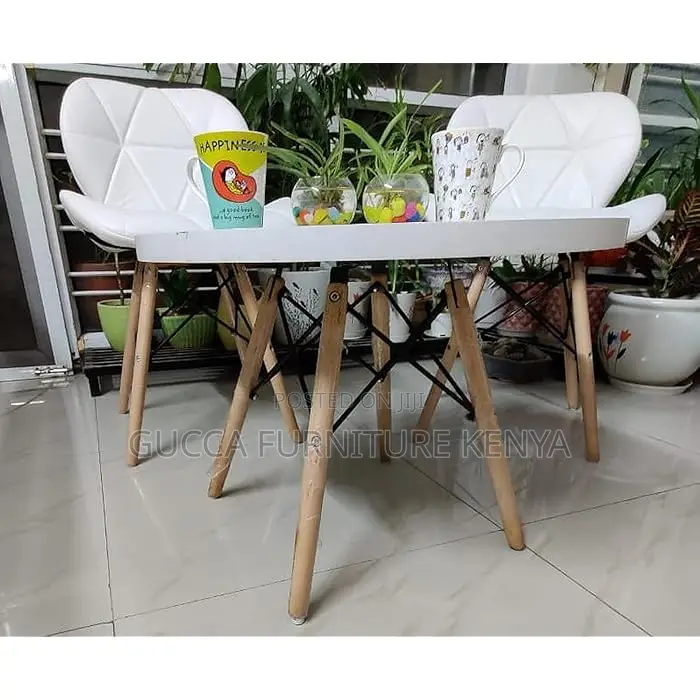Home Chairs: Faux Leather White Eames Dining Chair