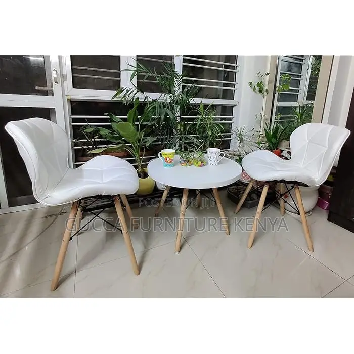 Home Chairs: Faux Leather White Eames Dining Chair