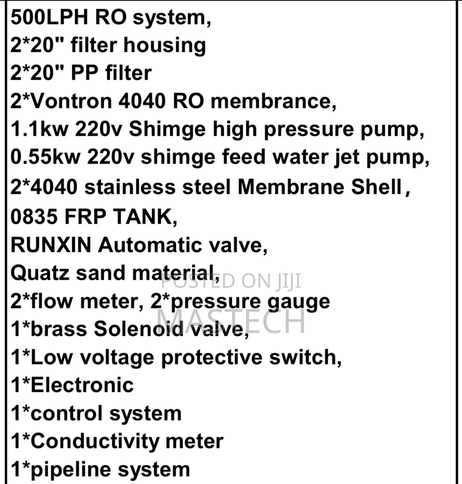 500lph RO System