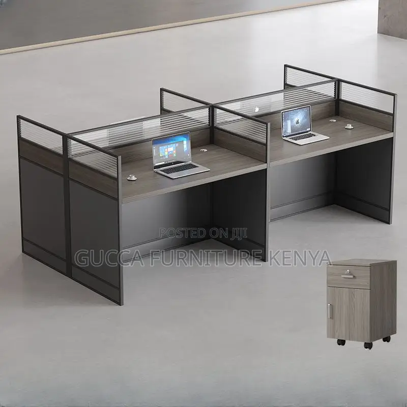 Workstation: Dark Gray 4 Way Modular Office Workstation