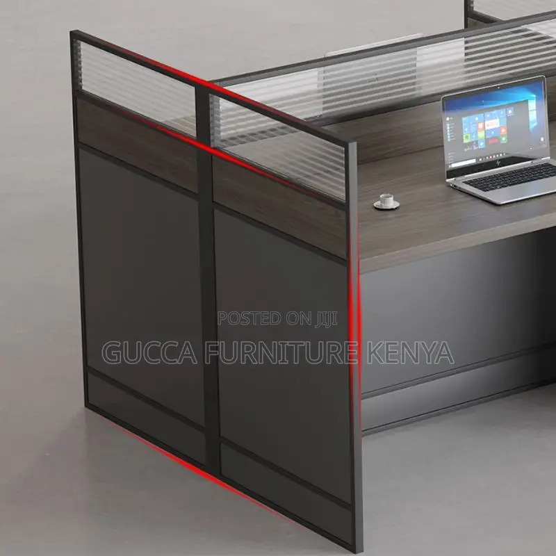Workstation: Dark Gray 4 Way Modular Office Workstation