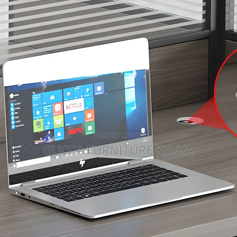 Workstation: Dark Gray 4 Way Modular Office Workstation