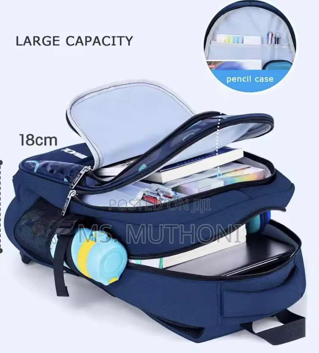 Unisex Compartments Large Kids School Waterproof Backpack