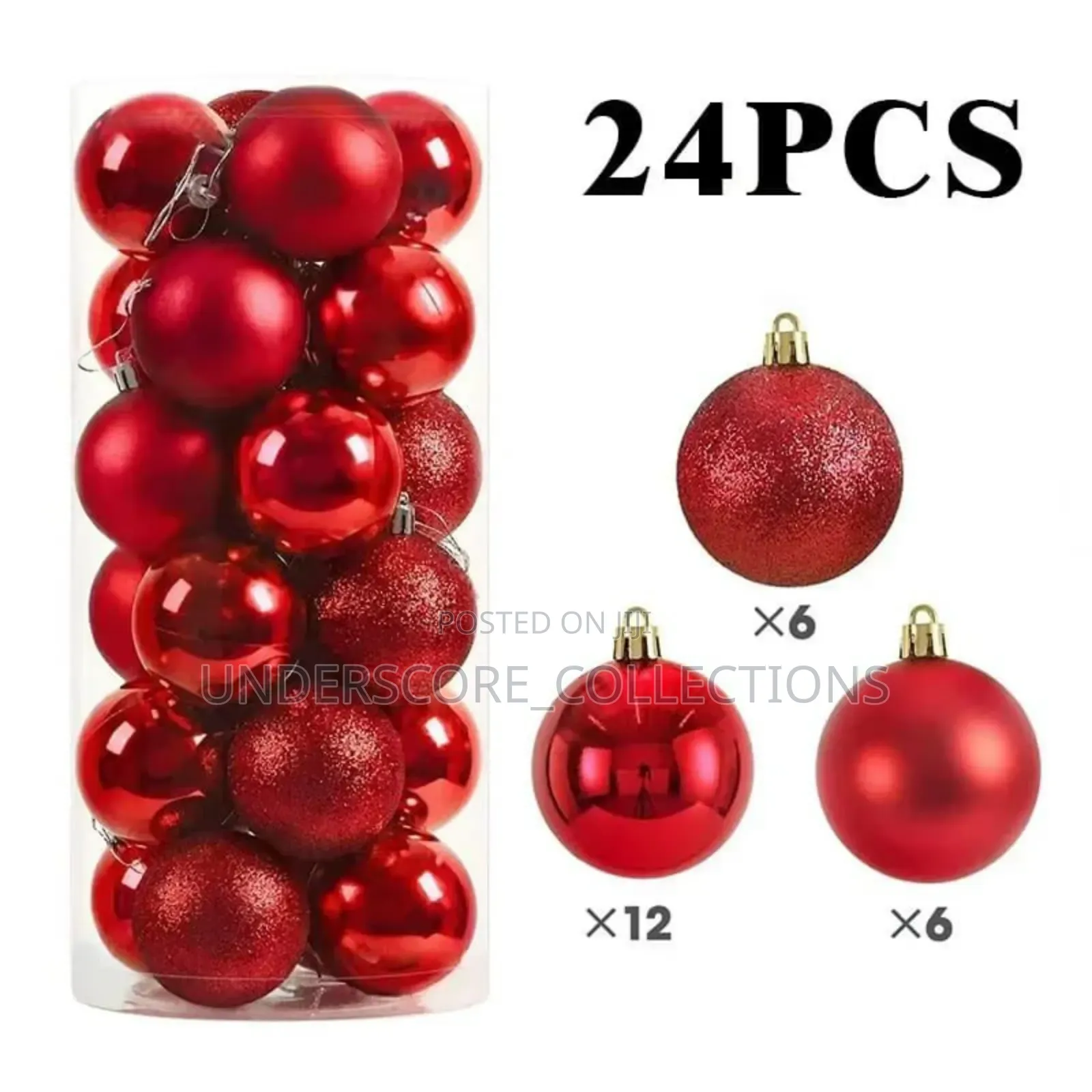 24pc Decor Balls 
 
Available in Gold ,Silver and Red
