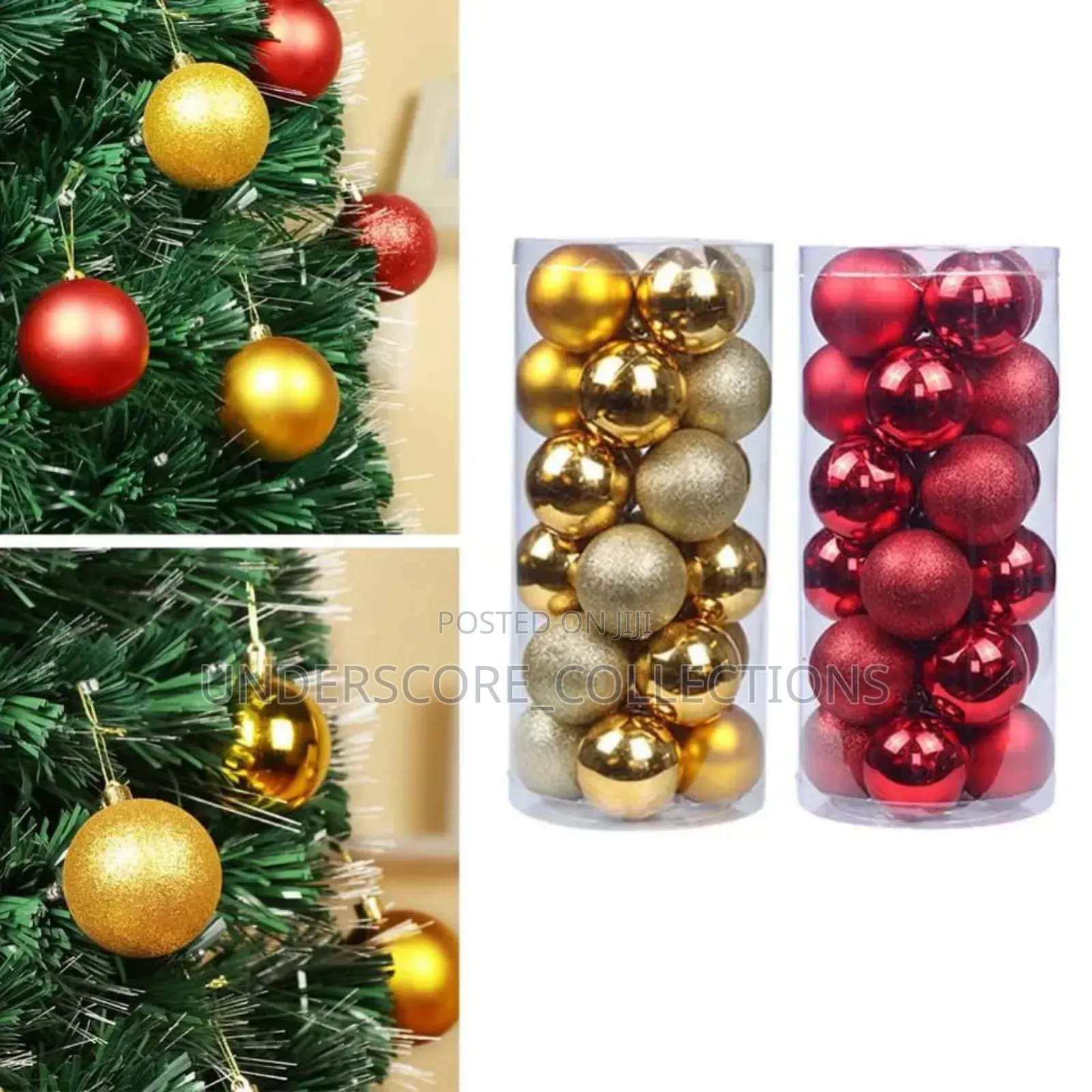 24pc Decor Balls 
Available in Gold ,Silver and Red