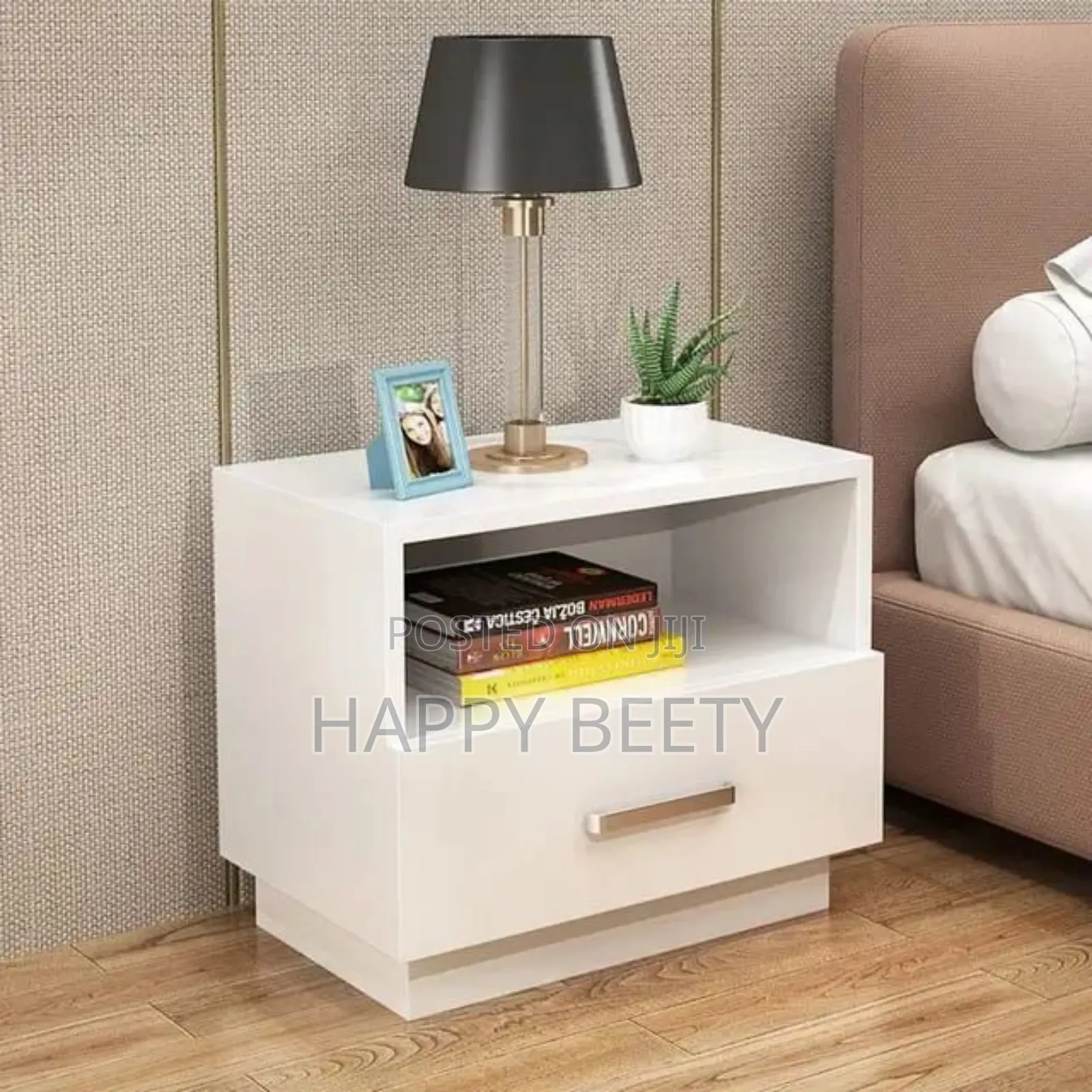 Minimalist Wooden Bedside Cabinet With a Drawer