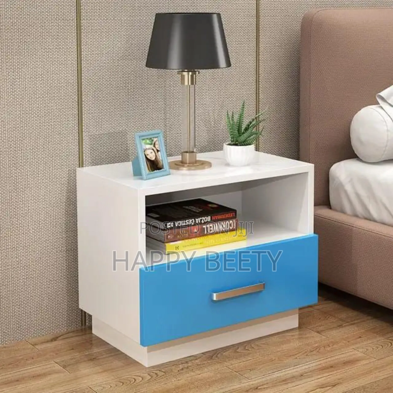 Minimalist Wooden Bedside Cabinet With a Drawer