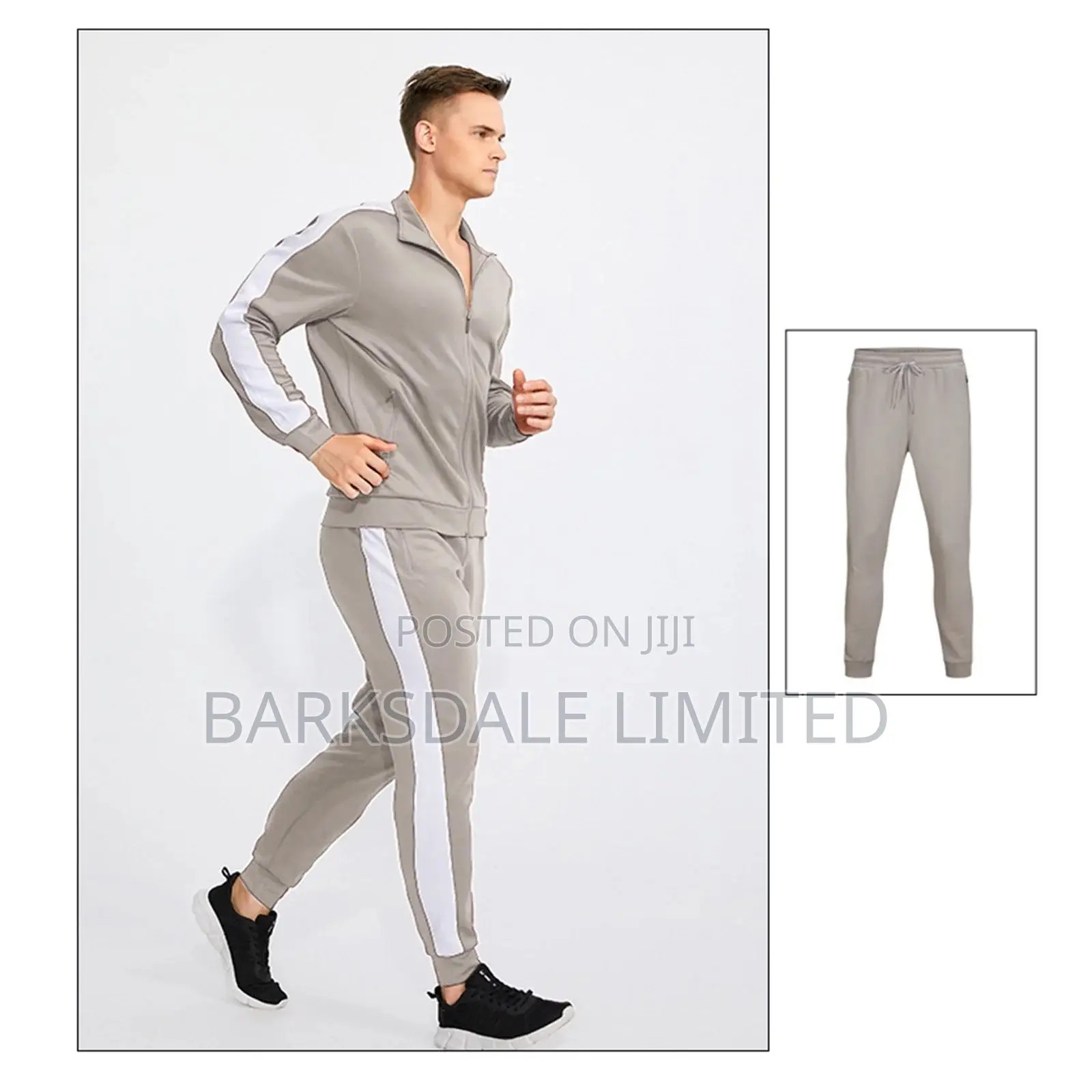 Grey Tracksuit Sports Jacket Trouser Track Jogging Jump Suit