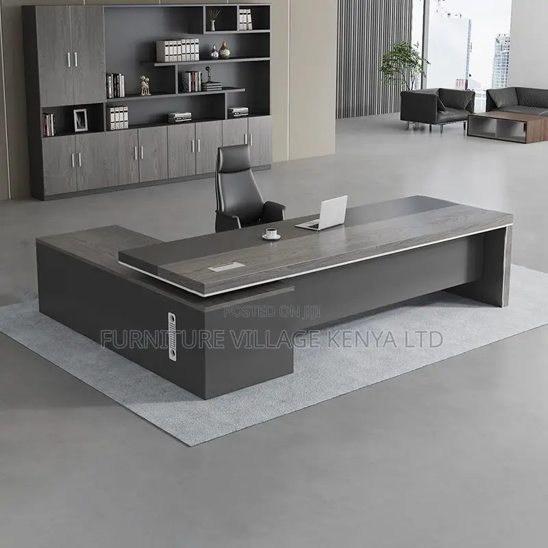 L-Shape Executive Office Desk With Soft-Close Drawer