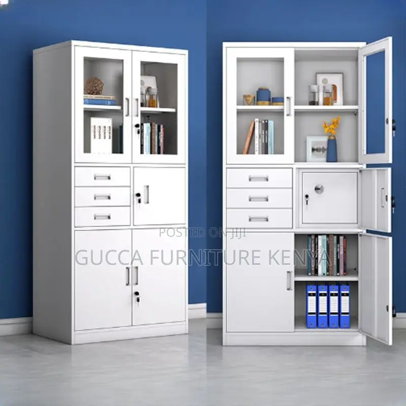 Cabinets: Dove Gray Alloy Office Storage Cabinet With Safe